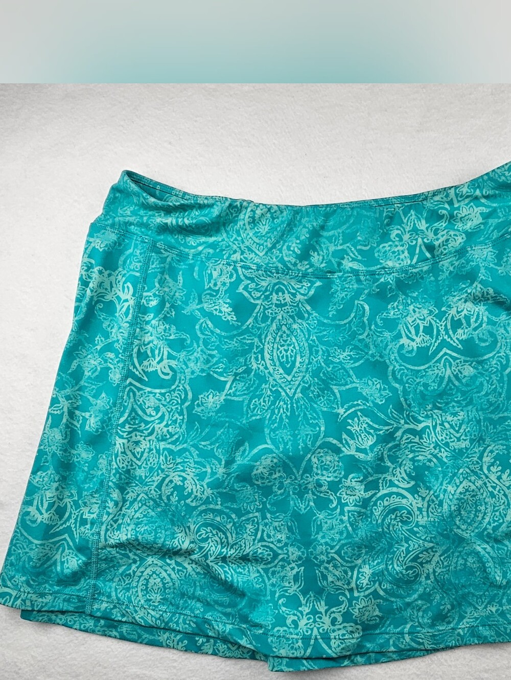 Title Nine Floral Scroll Dream Skort Teal Green Paisley Large Tennis Golf Pickle - Picture 9 of 9
